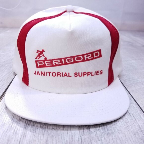 Vintage Perigord Janitorial Supllies Baseball Hat Cap Snapback White K-Brand - Picture 2 of 7